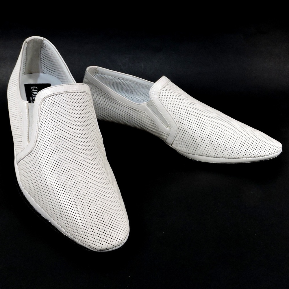 GOODMAN 🇮🇹 MEN'S WHITE LEATHER COMFORT SUMMER LOAFERS